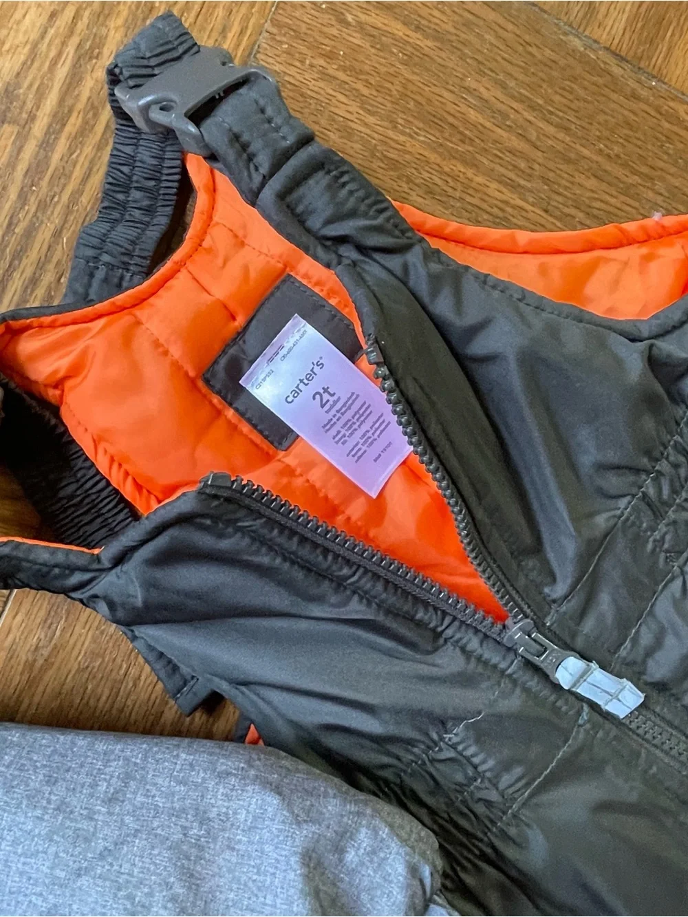 Carter's Boys Gray & Orange Two-Piece Winter Snowsuit Set NWOT Size 2T